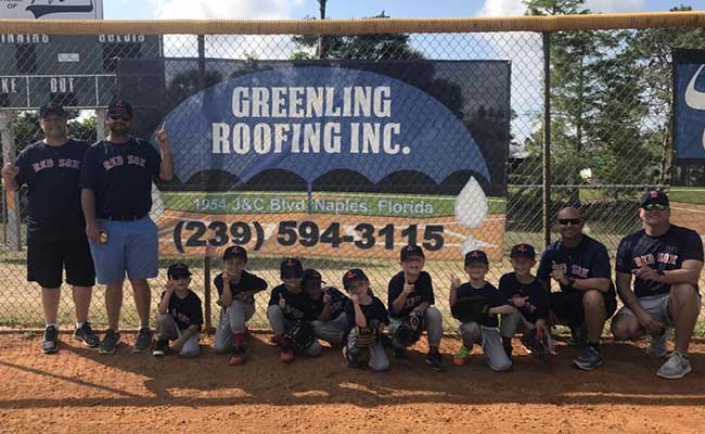 Greenling Roofing sponsored Little League Team | Naples Roofing Contractors